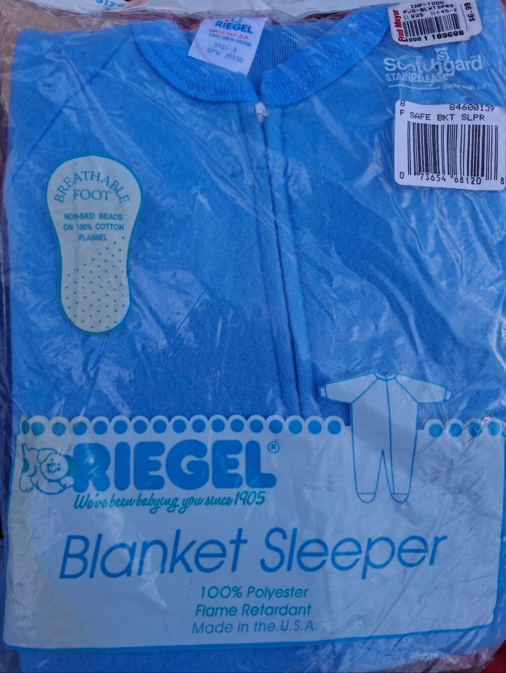Riegel Blue Blanket Vintage Sleeper Size 3